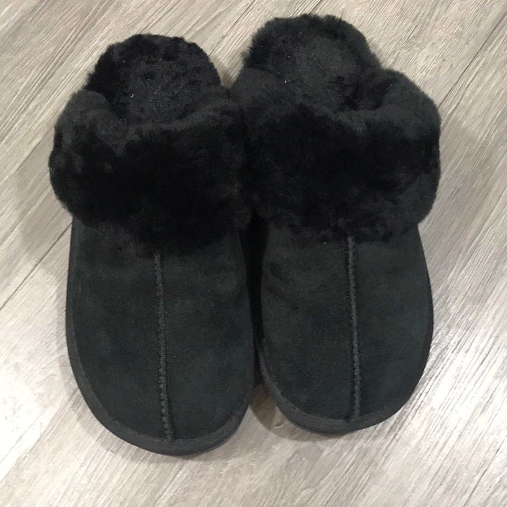 LAMO “Devon Scuff” Black Suede‎ Slip-On Suede Slippers size 9